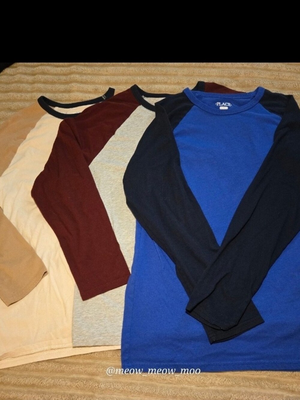 3 Pack Boys Long Sleeve Baseball Tees The Children's Place Size XXL 16